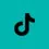 A teal background with the symbol for tiktok.